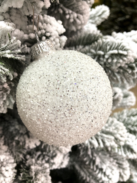 Шары пластиковые, парча жемчужный В43