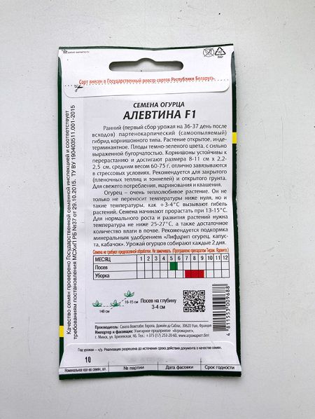 Огурец Алевтина F1