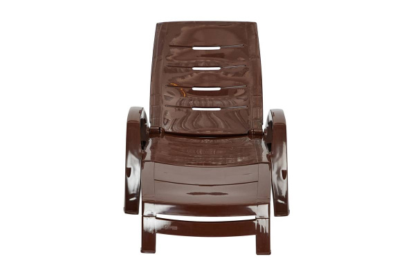 Шезлонг-лежак складной на колесах, цвет шоколадный [150-0008] (уценка)