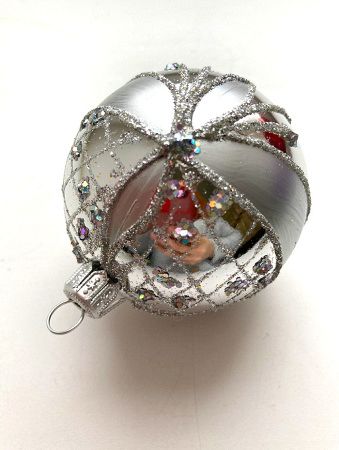 Набор шаров пластик. декор №6 разные цвета, 6см / 8см / 10см Шар пластиковый декорированный