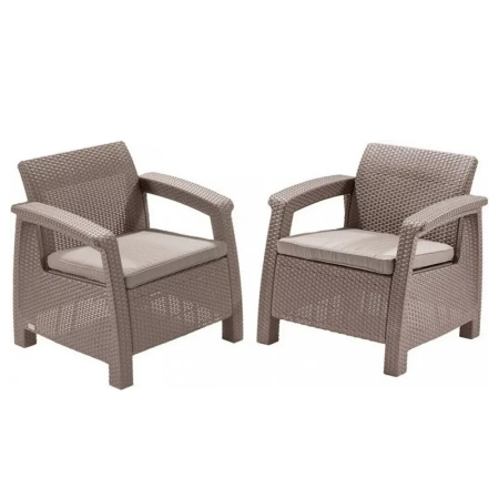 Набор мебели из искусственного ротанга CORFU DUO, капучино [258977]