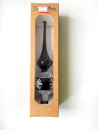 Верхушка стеклянная на елку, декорированная