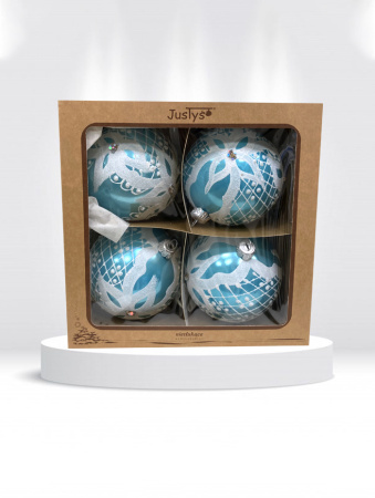 Набор шаров пластик. декор №7 разные цвета, 6см /  8см / 10см Шар пластиковый декорированный