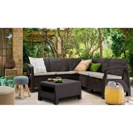 Комплект мебели из искусственного ротанга Corfu Super Relax Set, коричневый [227815]