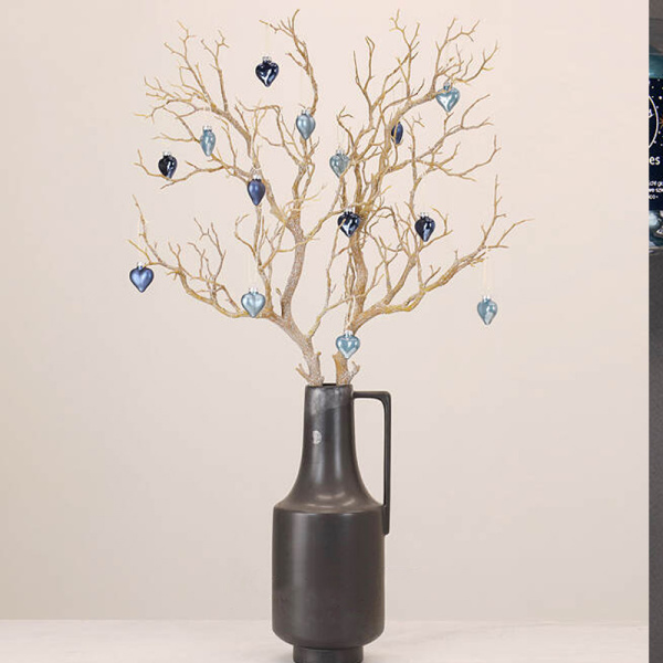 Набор стекл. елочных игрушек "Сердце Монплезира" 4.5см голубой туман mix, 12 шт