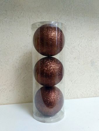 Шары пластиковые, парча коричневый Шары пластиковые, парча коричневый