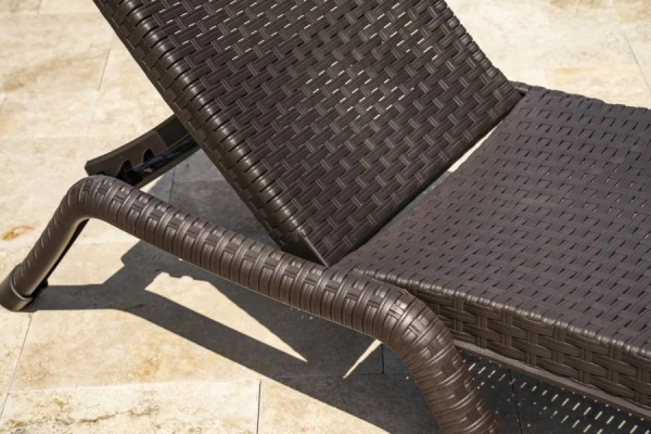 Лежак из искусственного ротанга Roma Sun Lounger, коричневый [03085]
