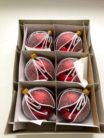 Набор шаров пластик. декор №5 разные цвета, 6см / 8см / 10см Шар пластиковый декорированный