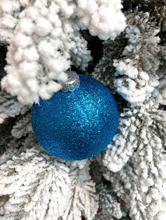 Шары пластиковые, парча синий