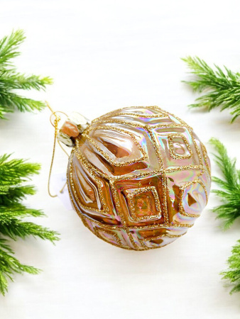 Шар елочный стекл. [5703-3]