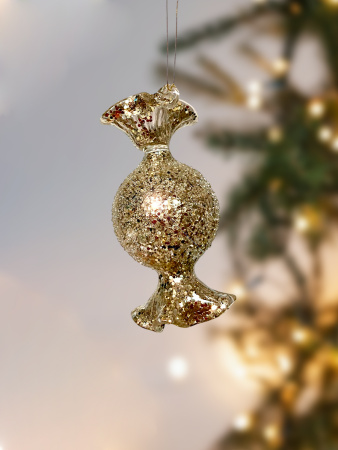 Игрушка елочная стекл. Конфета 9см [52331]
