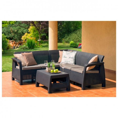 Комплект мебели из искусственного ротанга Corfu Relax Set, графит [227816]