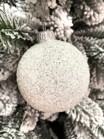 Шары пластиковые, парча жемчужный В43