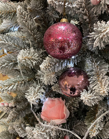 Шар елочный стекл. "Текстурный" 8 см, [118]