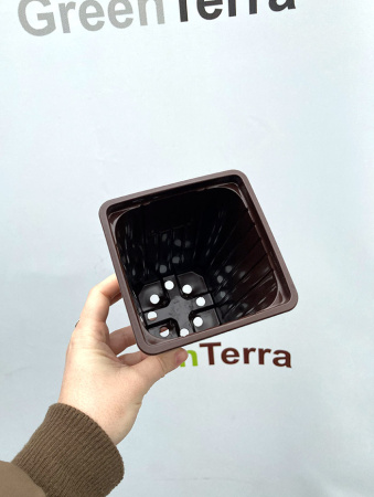 Высокий горшок для роз 0.8л, 9*9*14см. формованный