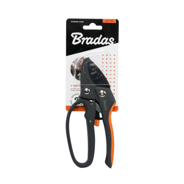Садовый секатор для обрезки веток BRADAS KT-V1025, с редуктором и наковальней