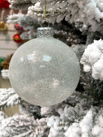 Шар елочный стекл. "Текстурный" 8 см, [G-233s]