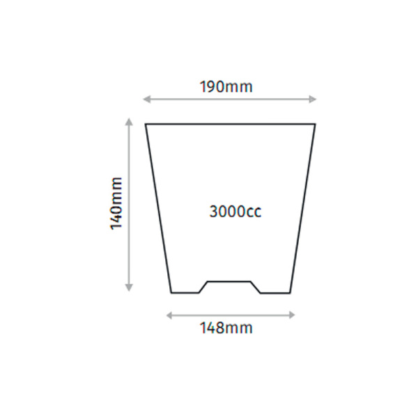 Горшок для рассады круглый формованный с рёбрами жёсткости 3л, 19см, высота 14см