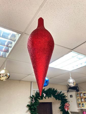 Украшение для больших ёлок "Сосулька" парча 45см