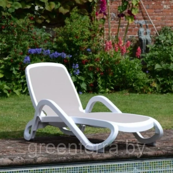 Лежак пластиковый ALFA, капучино/белый [404160012417F]