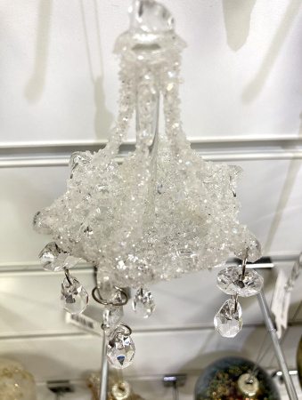 Игрушка елочная стекл. Хрустальная люстра 16 см [54302]