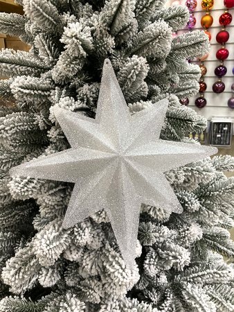 Украшение для больших ёлок "Звезда из двух половин" парча 30см