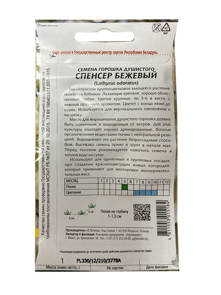 горошек душистый Спенсер бежевый