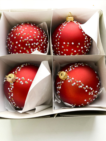 Набор шаров пластик. декор №8 разные цвета, 6см / 8см / 10см Шар пластиковый декорированный