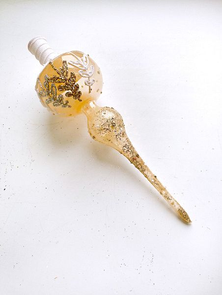 Стеклянная верхушка прозрачно-бежевая "Ёлки" Стеклянная верхушка прозрачно-бежевая "Ёлки"