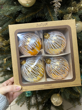 Набор шаров пластик. декор №13 разные цвета, 6см / 8см / 10см Шар пластиковый декорированный