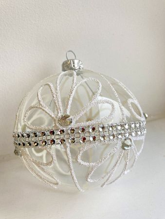 Шар елочный стекл. "Праздничный цветок" 6см