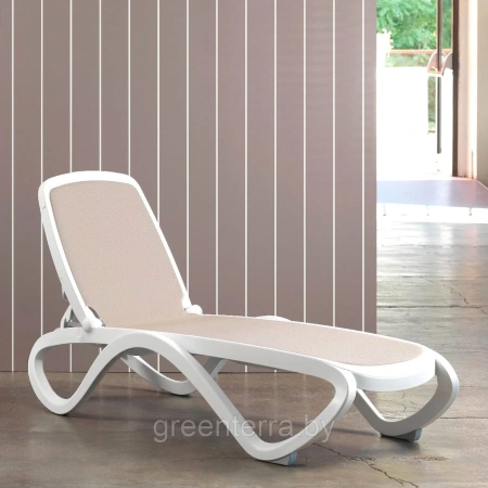 Лежак пластиковый ALFA, капучино/белый [404160012417F]