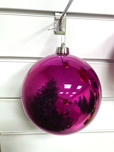 Шары пластиковые, глянец малиновый с