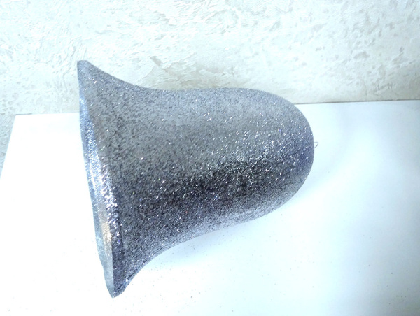 Украшение для больших ёлок "Колокольчик" парча серебро, 25см