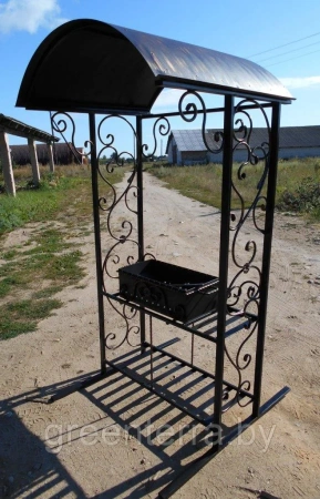 Кованый мангал с крышей "Шале"