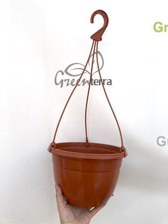 Кашпо подвесное, терракотовое, ø 25см, высота 16см, объём 5л.