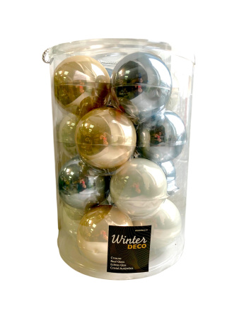 Набор шаров елочных стекл. Летний Ветер 8см, 16шт [2000176]