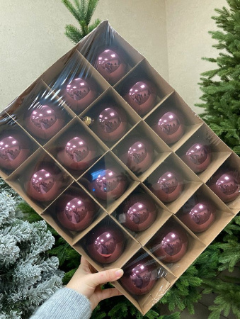 Шар елочный стекл. "Глянцевый" 8 см, [182]