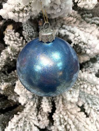 Шар елочный стекл. "Текстурный" 8 см, [125]