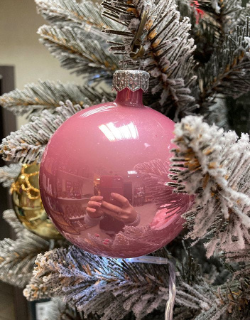 Шар елочный стекл. "Глянцевый" 8 см, [41]