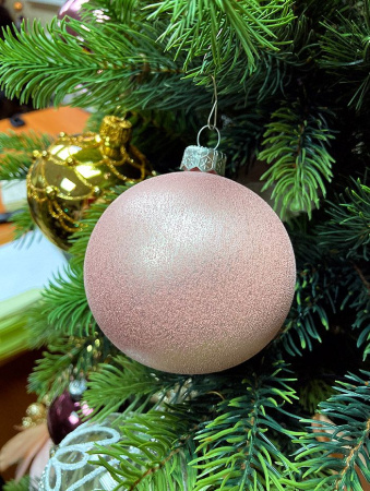 Шар елочный стекл. 8 см, [G-170s]