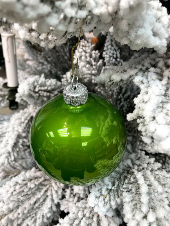 Шар елочный стекл. "Глянцевый" 8 см, [G-25]