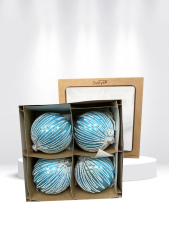 Набор шаров пластик. декор №13 разные цвета, 6см / 8см / 10см Шар пластиковый декорированный