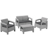 Комплект мебели из искусственного ротанга СORFU II SET, серый [233196]