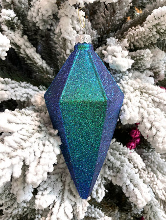 Украшение елочное "Кристалл" синий хамелеон