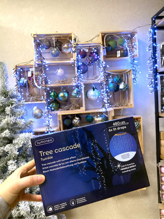 Светодиодная гирлянда "Мерцающий каскад" 2мх6шт, 480LED, 8 режимов, IP-44, цв.холод. белый [493469]