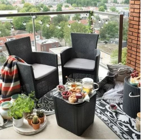 Комплект мебели из искусственного ротанга Iowa balcony, графит [223929]