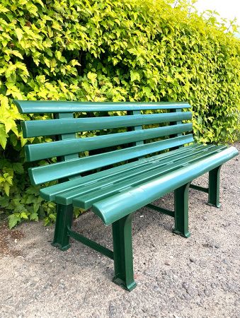 Скамейка садовая пластиковая со спинкой, складная лавка для дачи