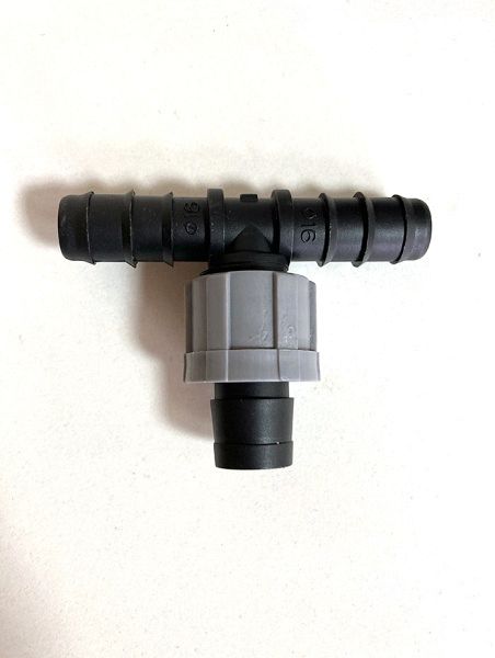 Старт-коннектор капельной ленты 16 мм со шлангом - тройник [DSTA04-16L]