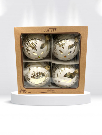 Набор шаров пластик. декор №7 разные цвета, 6см /  8см / 10см Шар пластиковый декорированный